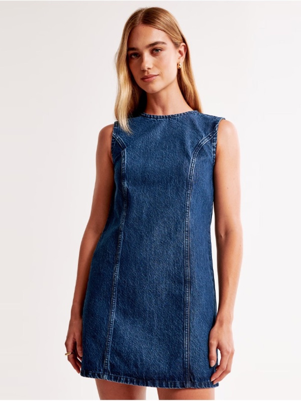 Abercrombie & Fitch Sleeveless Denim Mini Dress - Blue